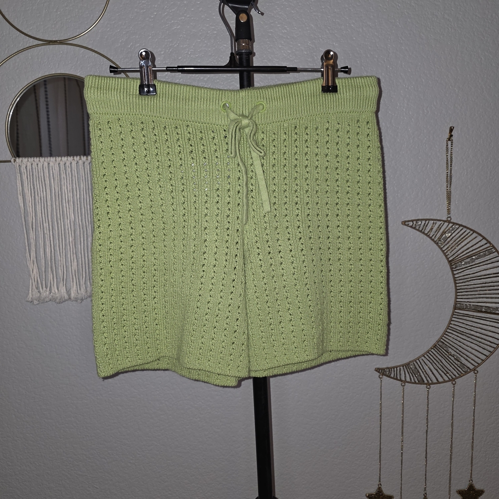 Vans High Waist Knit Shorts in Light Green